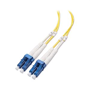 Cable Matters Plenum Rated Duplex OS2 Single Mode Fiber Optic Patch Cable 3m / 9.8 ft, OS2 Fiber LC to LC UPC 9/125 OFNP OS2 Fiber Optic Cable