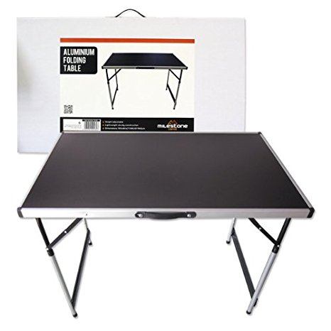 Milestone Camping Aluminium Folding Table - Black