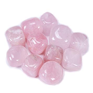 Bingcute Brazilian Tumbled Polished Natural Rose Quartz Stones 1/2 Ib for Wicca, Reiki, and Energy Crystal Healing (Rose Quartz)