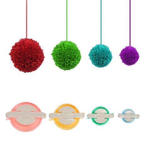 Accmart 4 Sizes Pompom Pom-pom Maker for Fluff Ball DIY Wool Knitting Craft Tool Set