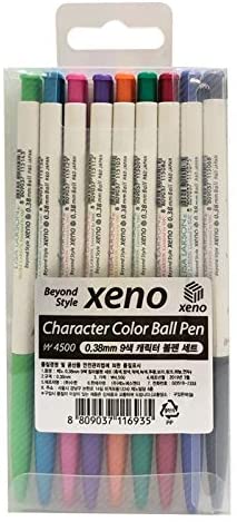 Xeno NEW 0.38mm Baby Mikey Character Slim Ball point Pen 9 Color Set
