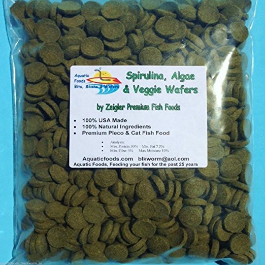 Wafers of Algae & Spirulina, Zeigler Wafers "The Premium Pleco & Cat Fish Food"