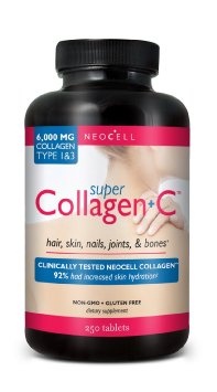 Neocell Super Collagen C Type 1 and 3, 6000mg plus Vitamin C, 250 Count , Pack of 4