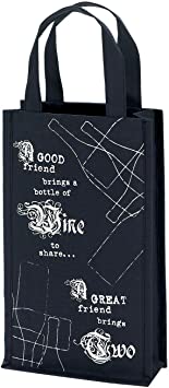 Jozie B 228089 Good Friend Brings a Bottle Share Double Wine Tote Bag