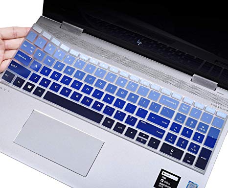 Keyboard Cover Compatible HP Envy x360 2-in-1 15.6" Laptop / 2019 2018 HP Pavilion x360 15.6” Series / 2019 New HP Pavilion 17 / HP Envy 17 17-AE 17-BS 17-BW 17-ar050wm 17-by1033dx, Gradual Blue