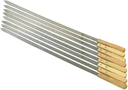 G & F Products 25619 2020 23 Inch Long 1 inch Wide 2mm Think Stainless Steel BBQ sweker 8 Piece, Silver