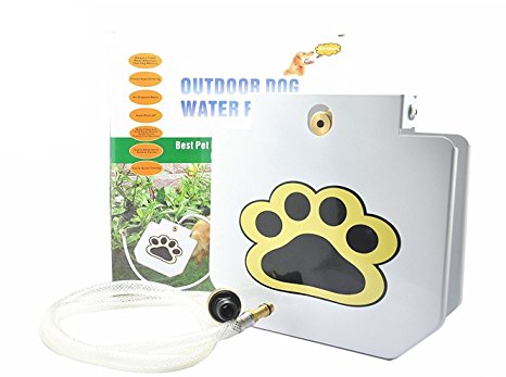 Dog water fountain,Pet Healthy Outdoor 40 Hose Pet Spray Paw Water Fountain Feeder Drinking Spring Pedal Water Feeder for Training With Full Copper Hose for Y Connector