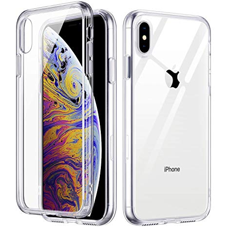 ULAK Ultra Clear Protective Case for iPhone Xs Max (2018), Slim Fit Premium Transparent Flexible Soft TPU Gel Shock-Absorption Bumper Anti-Scratch Hard PC Back Cover, HD Crystal Clear