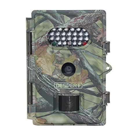 Despert 8MP 720P HD Low Glow Night Vision Infrared Fast Trigger Digital Trail Hunting Camera (Camo)
