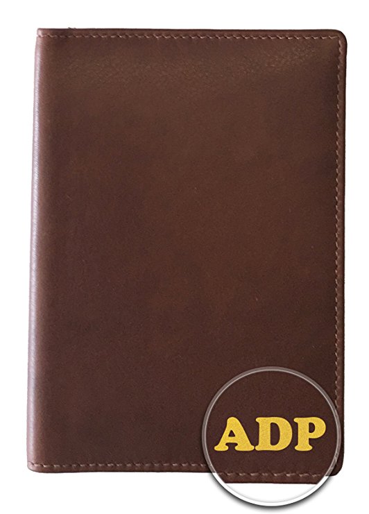 Personalized Monogrammed Leather RFID Passport Wallet