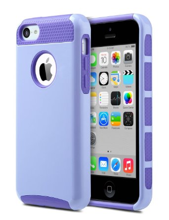 iPhone 5C Case, ULAK Slim Lightweight 2in1 iPhone 5C Cases Hybrid with Soft Rugged TPU Inner Skin and Hard PC Anti Scratches Protective Cover for Apple iPhone 5C -Periwinkle Purple