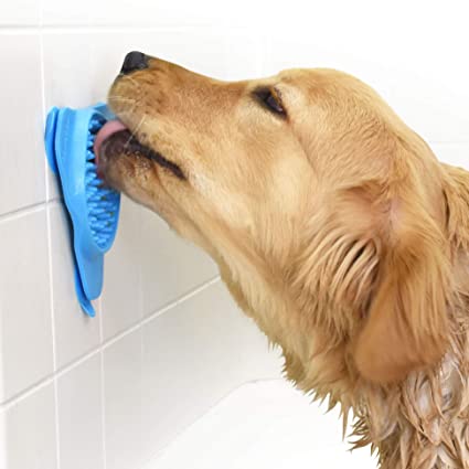 Aquapaw Slow Treater Treat Dispensing Mat Suctions to Wall for Pet Bathing, Grooming, and Dog Training