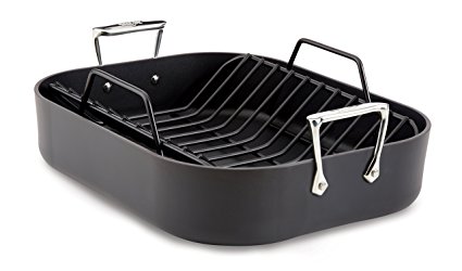 All-Clad E7649764 HA1 Hard Anodized Nonstick Dishwasher Safe PFOA Free Roaster Cookware, 13-Inch by 16-Inch, Black