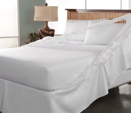 Tailor Fit Easy on Easy off Bedskirt and Box Spring Protector King White