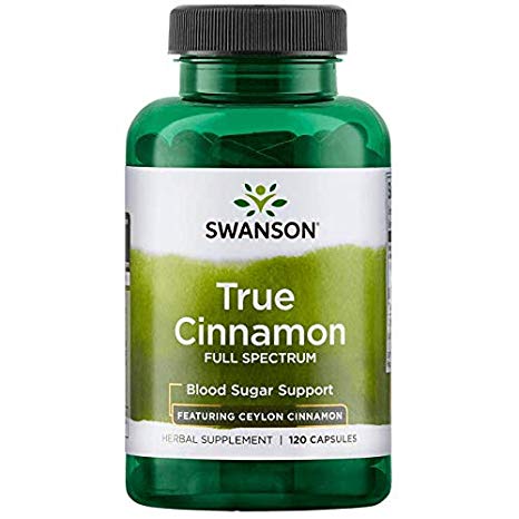 Swanson Ceylon Cinnamon Cardiovascular Health Blood Sugar and Metabolic Support Cinnamomum verum Herbal Supplement 300 mg 120 Capsules
