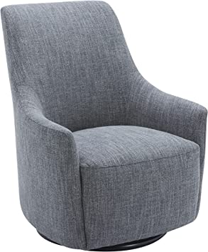 Amazon Brand – Rivet Contemporary High-Back Upholstered Swivel Accent Chair, 31.1"W, Dark Grey