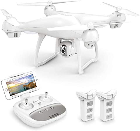 Potensic T35 GPS Drone, RC Quadcopter with 1080P Camera FPV Live Video, Dual GPS Return Home, Follow Me, Altitude Hold, 2500mAh Battery Long Control Range, 2 Batteries