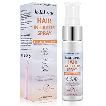 JollaLuna Hair Inhibitor,Apply after Hair removal, Hair Stop Growth Spray for Men and Women, Natural Formula for Reducing Hair Growth, Non-Irritating Painless Hair Removal Spray, for Arms Legs Chest Back Underarms, 30 mL