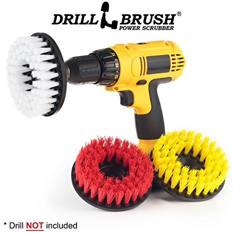 Tile and Grout Bathroom, Floor 3 Drill Brush Cleaning Kit
