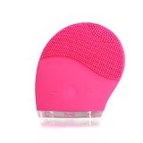 MelodySusie Sonic Facial Cleansing Brush Cleanser and Massager Silicon Vibrating Waterproof Facial Cleansing System Rose