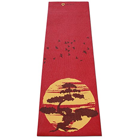 Aurorae Printed Extra Thick 5mm and 72" Long Premium Eco Safe Yoga Mat with Non Slip Rosin