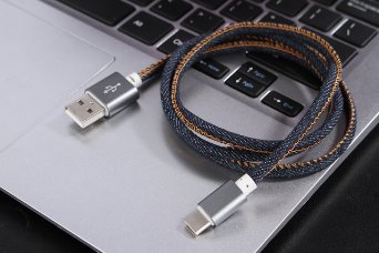 PESTON®Denim Design 3.3 ft(1 M) Reversible USB Type C (USB-C) Sync Cable for USB Type-C Devices Including the new MacBook, ChromeBook Pixel, Nokia N1 Tablet, OnePlus 2 & Other Type-C Supported Devices