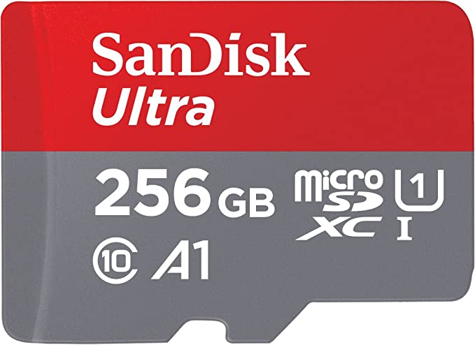 Sandisk SDSQUAR-GN6MA Ultra 256GB MicroSDXC UHS-I card with Adapter, Black