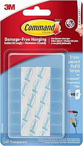 Command 17020CLR Clear Mini Refill Strips, std, Transparent