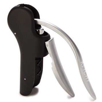 Professional Wine Bottle Corkscrew Screwpull Opener Gift Set Includes a Foil Cutter and an Extra Spiral Worm by Kitchy