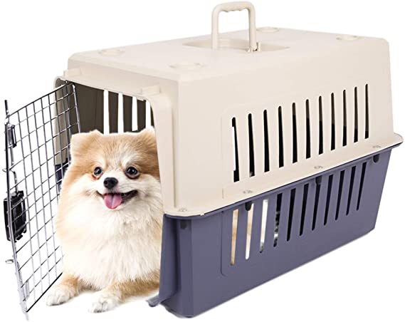 Dporticus Portable Pet Airline Box,Outdoor Portable Cage Carrier Suitable for Dogs Cats Rabbits Hamsters etc,Three Size