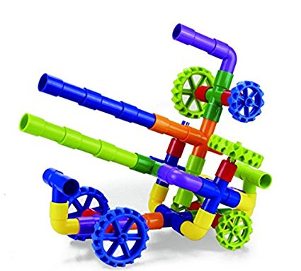 Tube Racer-Pipes & Wheels- Colorful Building Toys- Fun- Educational- Safe for Kids- Develops Motor Skills- Pipeworks Construction Blocks- STEM- Indoor/Outdoor Play-Tube Locks- Safe by Kidsland