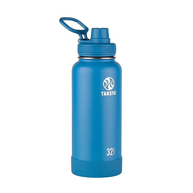 Takeya Actives Insulated Stainless Water Bottle with Insulated Spout Lid, 32oz, Sapphire