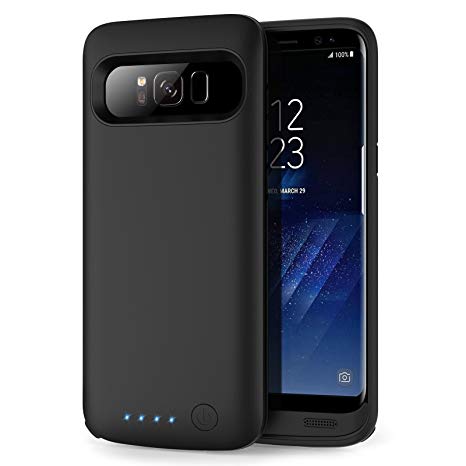 Galaxy S8 Plus Battery Case 6500mah,Rechargeable Charging Case for Samsung Galaxy S8 Plus Backup Power Case Samsung S8  Battery Cover-Black