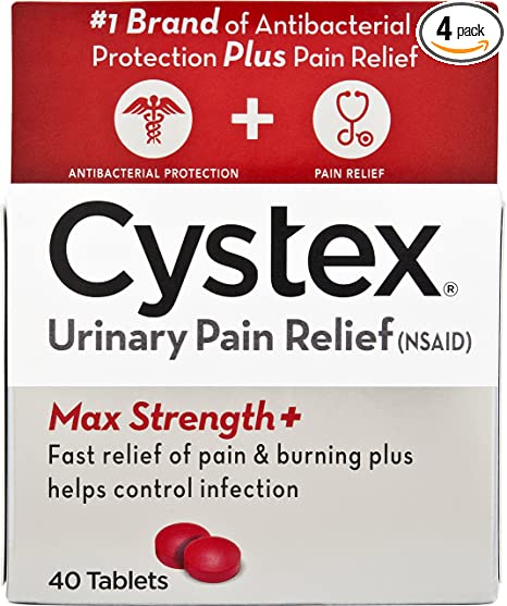 Cystex Plus Urinary Pain Relief Tablets, 40 Each, Pack of 4