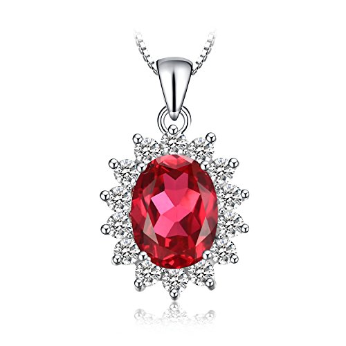 Jewelrypalace Princess Diana Created Alexandrite Sapphire Created Ruby Nano Russian Simulated Emerald 925 Sterling Silver Pendant Necklace 18"