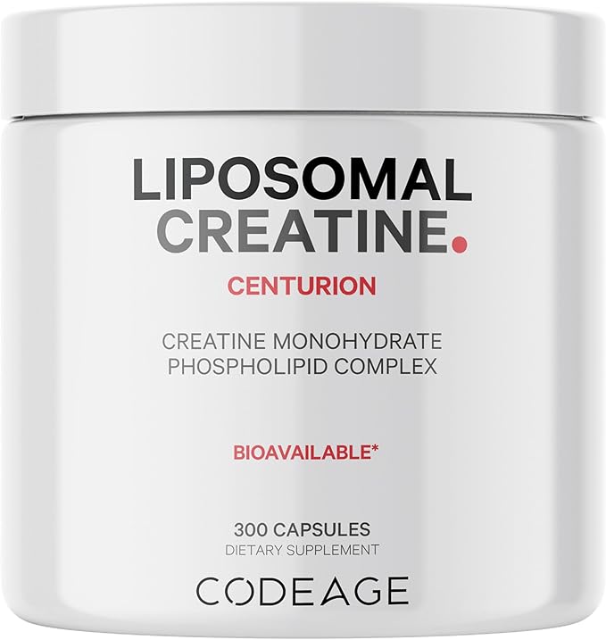 Codeage Liposomal Creatine Monohydrate Supplement, Pure Creatine 2500mg - Over 3 Months Supply, Micronized Creatine Powder, Creatinine Muscles Sports Nutrition and Athletes, Non-GMO - 300 Capsules