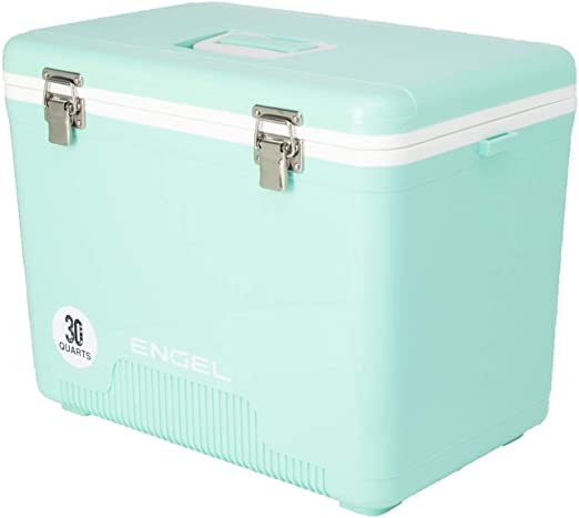 Engel UC30SF 30 Quart 8 Can Leak Proof Odor Resistant Insulated Cooler Drybox with Integrated Shoulder Strap, Seafoam