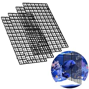 VAYINATO® (Pack of 4) Black Divider Grid Divider Tray Egg Crate Aquarium Fish Tank Filter Bottom Isolation Board (Clip Not Included) by Petzlifeworld