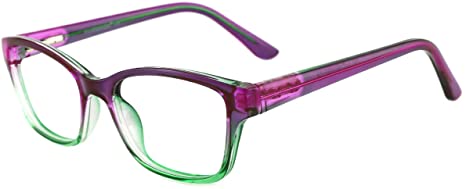 Modesoda Kids Nerdy Rectangular Glasses Translucent Non-prescription Eyeglasses for Girls Boys