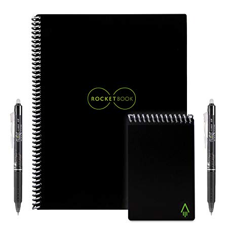 Rocketbook Everlast Reusable Notebook Letter and Mini Bundle - Infinity Black