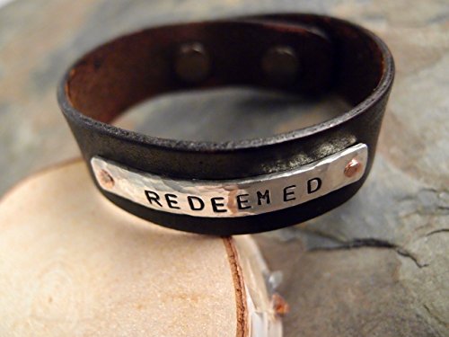 Christian Leather and Sterling Silver Bracelet