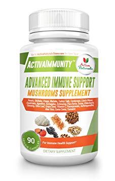 Immune Support Mushrooms Supplement with Shiitake, Maitake, Turkey Tail, Agarikon, Lions Mane, Reishi, Chaga, Cordyceps & Herbs for Comprehensive Immune System Health