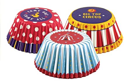 Fox Run Circus Bake Cup Set, 3 x 3 x 1.25 inches, Multicolored