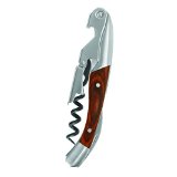 Waiters Corkscrew by True Fabrications - Double Hinged Natural Wood Stainless Steel construction All-in-one Corkscrew Bottle Opener and Foil Cutter