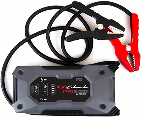 SL1648 Rugged Lithium by Schumacher Portable Power Pack and 1250A Jump Starter, for 6.0L gas | 3.0L diesel engines – Jump Start Car, Motorcycle, Truck, and Boat – Charge Apple, and Android Devices