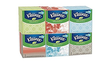 Kleenex Lotion Facial Tissue (6 Boxes/75 Sheets Per Box) ( Designs & colors will vary )