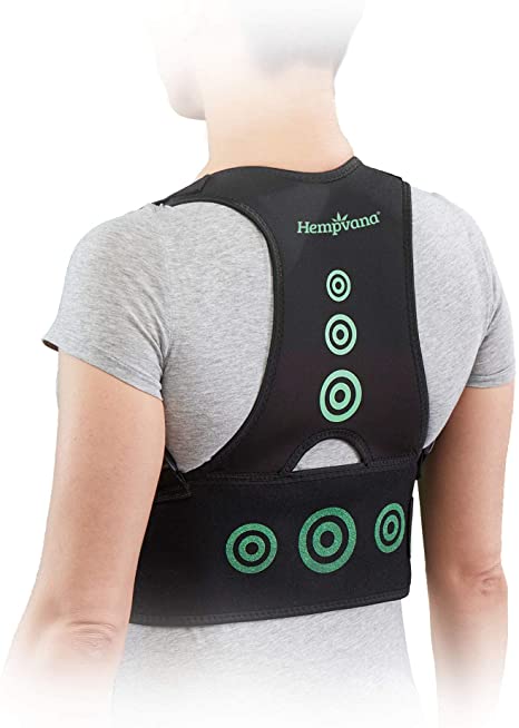Hempvana Arrow Posture - Fully Adjustable Posture Support & Posture Corrector for Upper Body - Helps Correct Slouching, Text Neck and Hunching Over (S/M)
