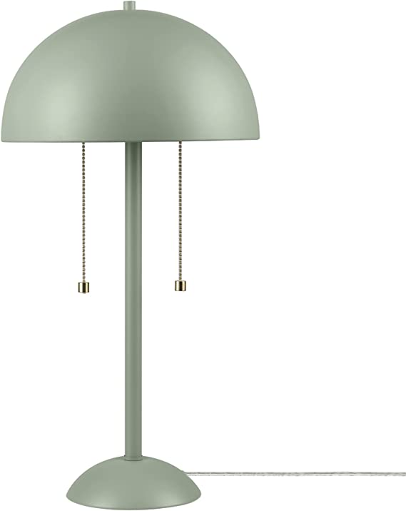 Novogratz x Globe Electric 65850 Haydel 21" 2-Light Table Lamp, Sage Green, Double On/Off Pull Chain