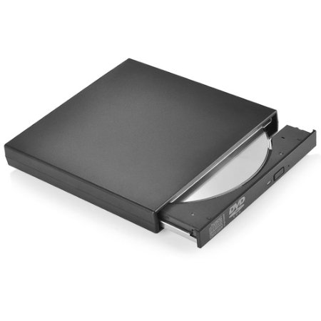 FLFLK USB 2.0 Portable External CD DVD Drive with Combo CD-RW Burner Reader (Black)