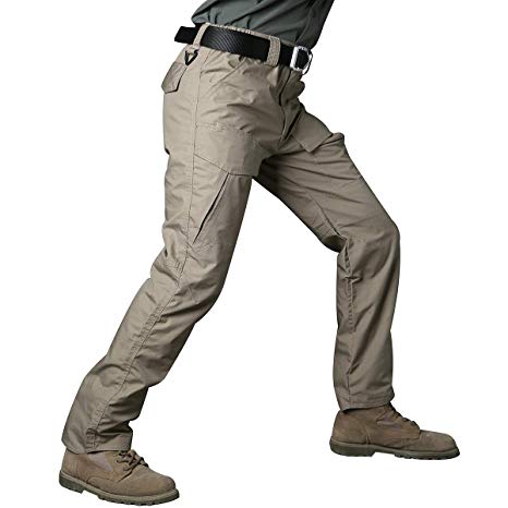 CARWORNIC Gear Men's Tactical Cargo Pants Waterpoof Lightweight Rip Stop EDC Military Combat Trousers